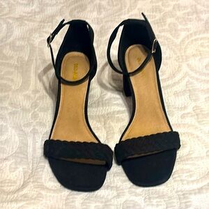 Old Navy suede-like black block heels